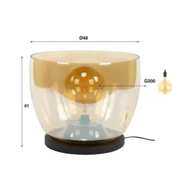 Hoyz Collection - Vloerlamp UP XXL - Amberkleurig Glas - Ø48