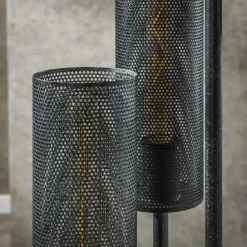 Hoyz Collection - Vloerlamp 5L Getrapt Tube Mesh - Artic Zwart