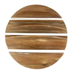 Hoyz Collection - Wandschap Set-4 Rond - Massief Margosa Naturel