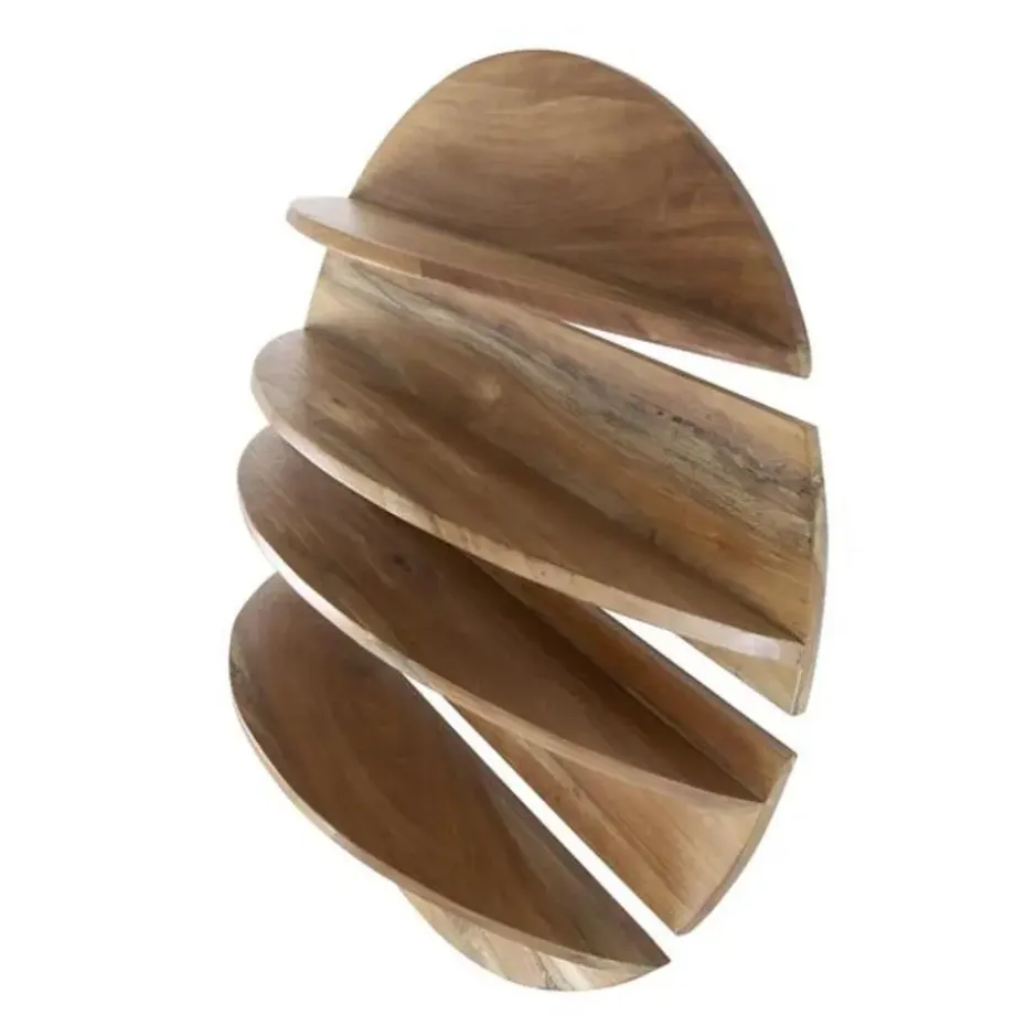 Hoyz Collection - Wandschap Set-4 Rond - Massief Margosa Naturel