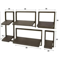 Hoyz Collection - Wandschap Ferro - Brons Antiek - Set van 5