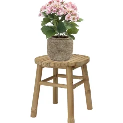H&S Collection Krukje - plantentafel - bamboe - bruin - 35x38 cm