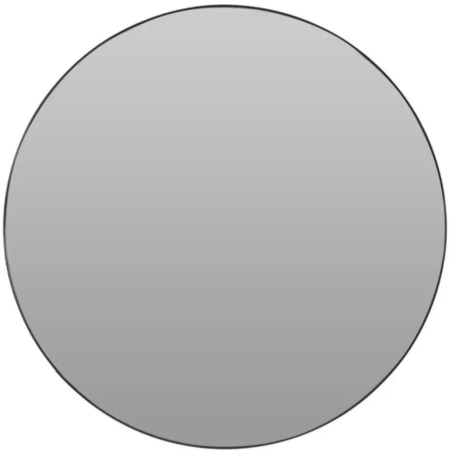 H&S Collection Wandspiegel - metaal - zwart - rond - D55 cm
