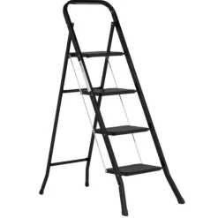 Huishoudtrap 4 Treden - Zwart - Anti-Slip - Keukentrap