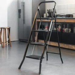 Huishoudtrap 4 Treden - Zwart - Anti-Slip - Keukentrap