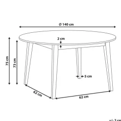 HUNTLEY - Eettafel - Lichtbruin - 140 cm - MDF