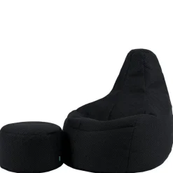 icon - Dalton XL Zitzak Fauteuil met Poef - Gaming - Zwart