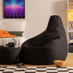 icon - Dalton XL Zitzak Fauteuil met Poef - Gaming - Zwart