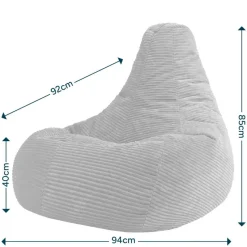 icon - Dalton XL Zitzak Fauteuil - Gaming - Ribfluweel - Blauwgroen