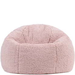 icon - Kingston Kinderzitzak Stoel - Fluffy Pluche Teddy - Oud roze