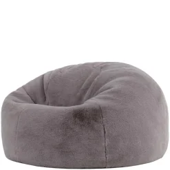 icon - Kingston Zitzak Fauteuil - Fluffy Pluche Imitatiebont - Grijs