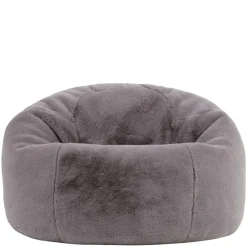 icon - Kingston Zitzak Fauteuil - Fluffy Pluche Imitatiebont - Grijs