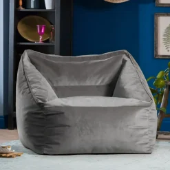 icon Zitzack Natalia - Fluwelen Zitzakfauteuil - Houtskool