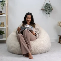 icon Zitzak Cocoon - Zitzak van Imitatiebont - Wit