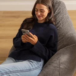 icon Zitzak Dalton - Corduroy Zitzak Volwassenen - Houtskool