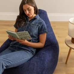 icon Zitzak Dalton - Corduroy Zitzak Volwassenen - Marineblauw