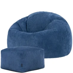 icon Zitzak en Poef Kingston - Corduroy Zitzak - Denimblauw