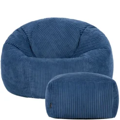 icon Zitzak en Poef Kingston - Corduroy Zitzak - Denimblauw