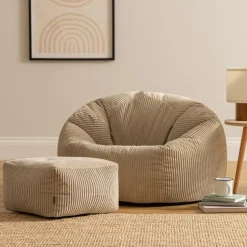 icon Zitzak en Poef Kingston - Corduroy Zitzak - Beige