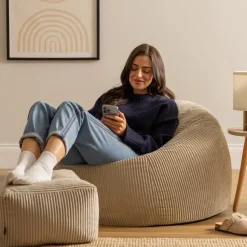 icon Zitzak en Poef Kingston - Corduroy Zitzak - Beige