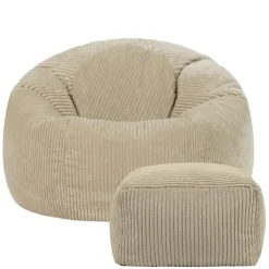 icon Zitzak en Poef Kingston - Corduroy Zitzak - Beige