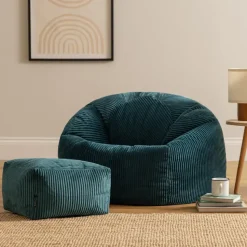 icon Zitzak en Poef Kingston - Corduroy Zitzak - Blauwgroen