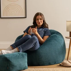 icon Zitzak en Poef Kingston - Corduroy Zitzak - Blauwgroen