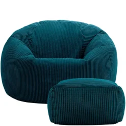 icon Zitzak en Poef Kingston - Corduroy Zitzak - Blauwgroen