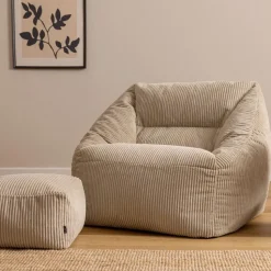 icon Zitzak en Poef Natalia - Corduroy Zitzak - Beige