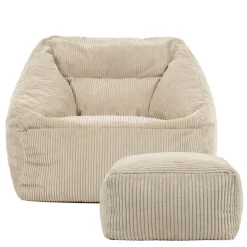 icon Zitzak en Poef Natalia - Corduroy Zitzak - Beige