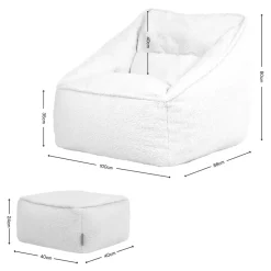 icon Zitzak en Poef Natalia - Fleece Zitzak Fauteuil - Crème