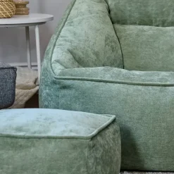 icon Zitzak en Poef Natalia - Chenille Zitzak Fauteuil - Saliegroen