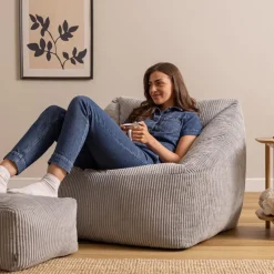 icon Zitzak en Poef Natalia - Corduroy Zitzak - Grijs