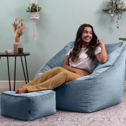 icon Zitzak en Poef Natalia - Fluwelen Zitzak - Blauw