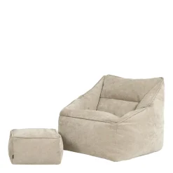 icon Zitzak en Poef Natalia - Chenille Zitzak Fauteuil - Beige