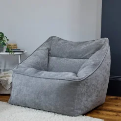 icon Zitzak Natalia - Chenille Zitzak Fauteuil - Grijs