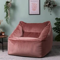 icon Zitzak Natalia - Fluwelen Zitzakfauteuil - Oud roze