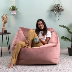 icon Zitzak Natalia - Fluwelen Zitzakfauteuil - Oud roze