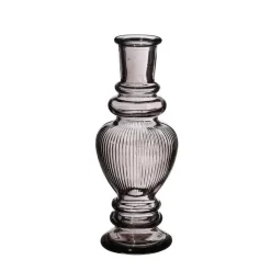 Ideas 4 Seasons Bloemenvaas Venice - glas - grijs smoke - D5.7 x H15 cm
