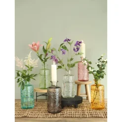 Ideas4seasons Flesvaas Berlin - glas - lichtroze - D9 x H21 cm