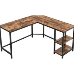 Industrieel hoek bureau - MDF - Metaal - Zwart