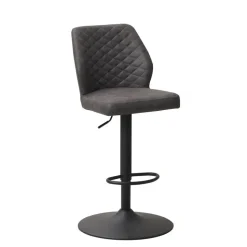 Industriële barkruk Grizzly antraciet - Zithoogte 64 cm - Stof - Grijs