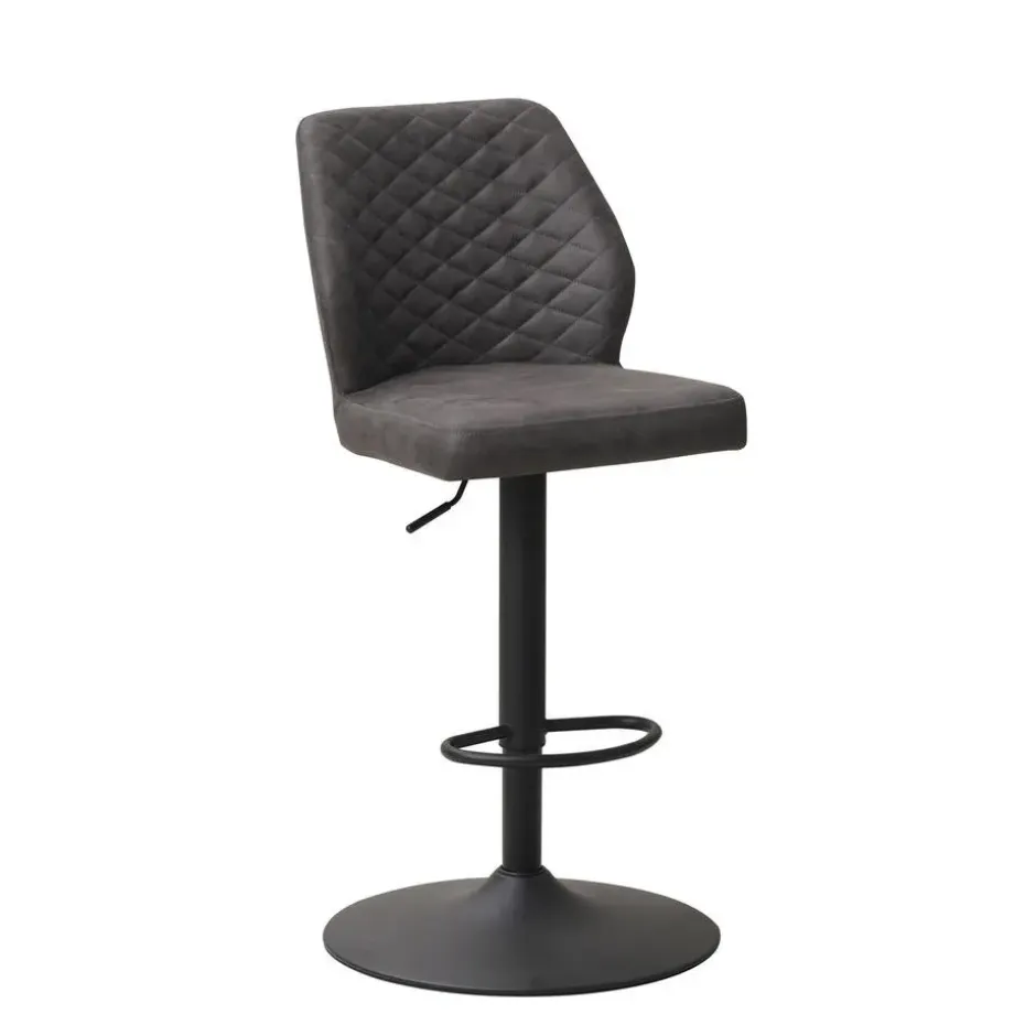 Industriële barkruk Grizzly antraciet - Zithoogte 64 cm - Stof - Grijs