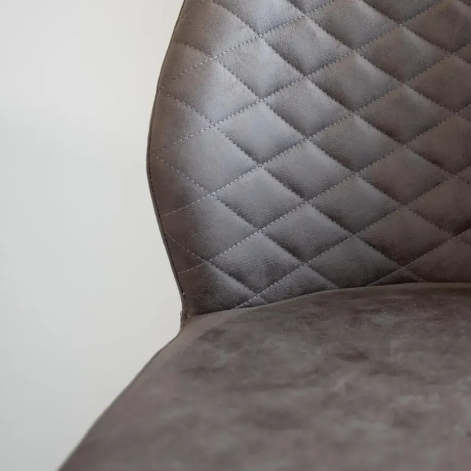 Industriële barkruk Grizzly antraciet - Zithoogte 64 cm - Stof - Grijs