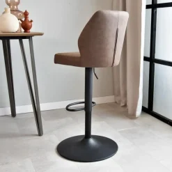 Industriële barkruk Grizzly taupe - Zithoogte 64 cm - Stof - Taupe