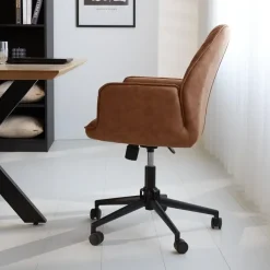 Industriële draaibare bureaustoel Novan antraciet - 52x57x87 cm - Stof - Grijs