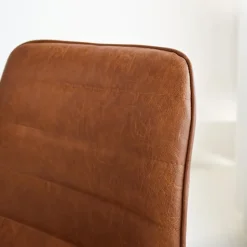 Industriële eetkamerstoel Mark cognac - Kunstleder - Bruin