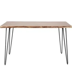 Industriële eettafel acaciahout Novi 130x70 cm - Hout - Bruin