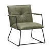 Industriële fauteuil Hailey groen ecoleder - Leder - Groen