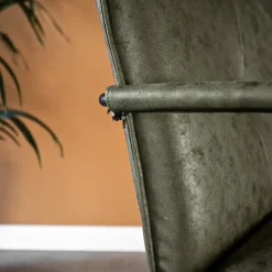 Industriële fauteuil Hailey groen ecoleder - Leder - Groen